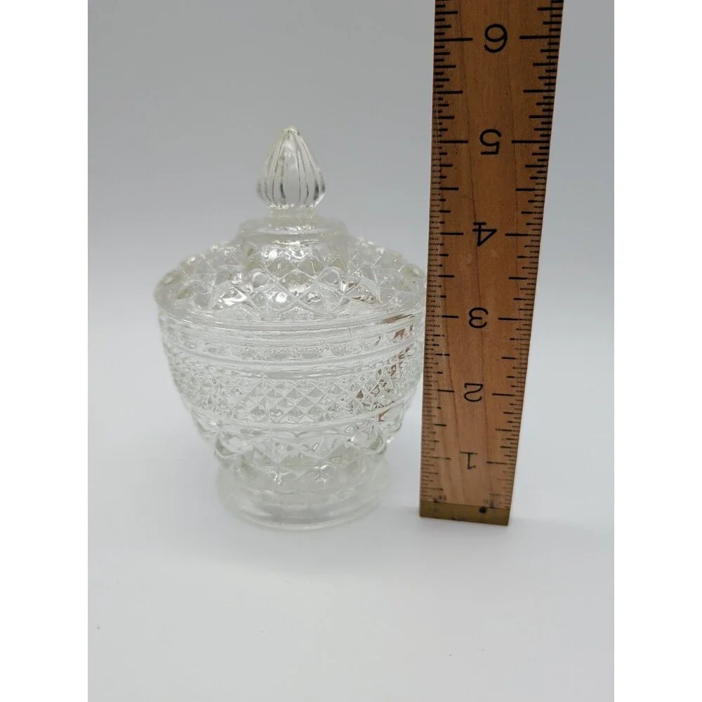 Vintage Anchor Hocking Wexford Footed Sugar Bowl with Lid